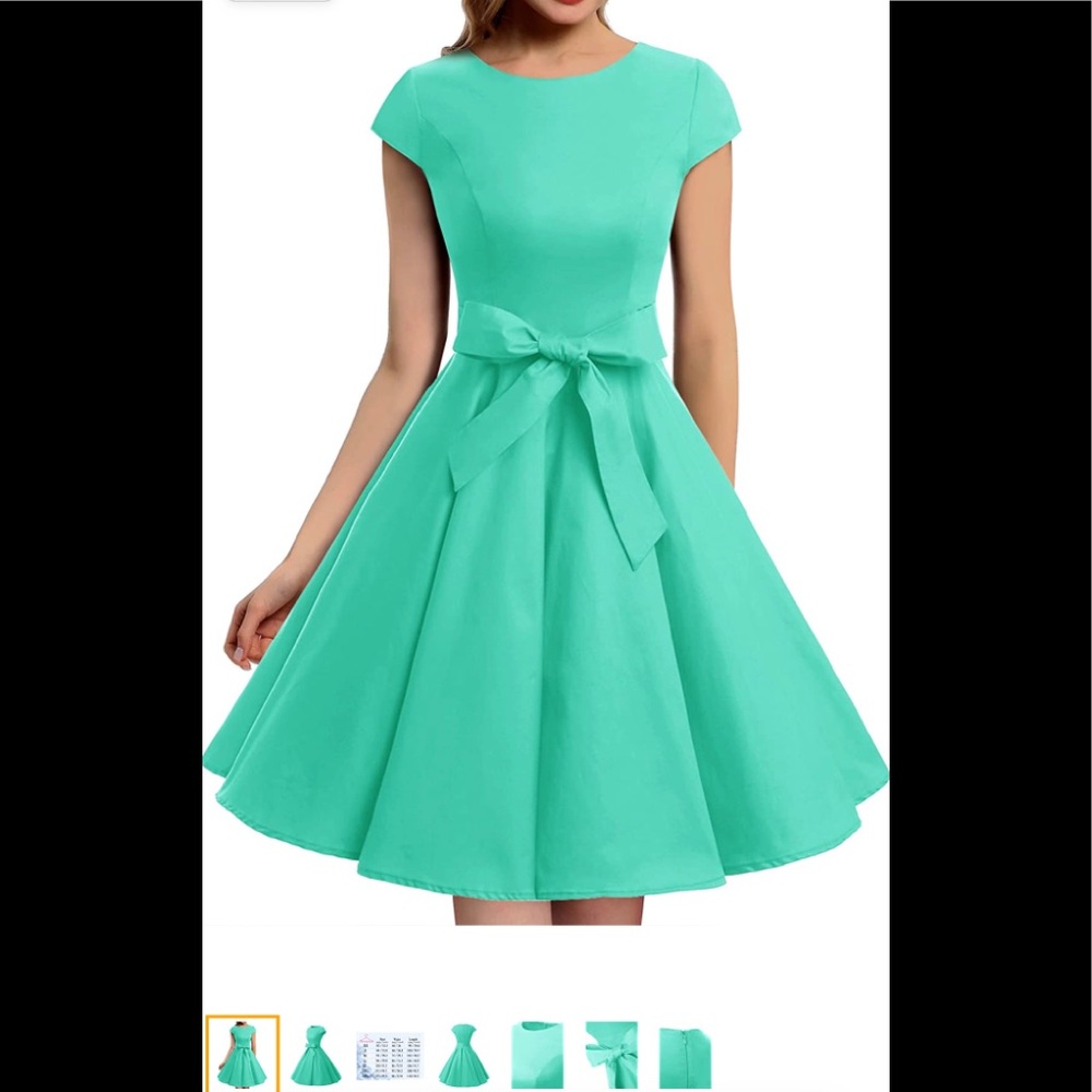 Women’s 1950s retro Garden party swing dress green size small